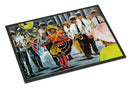 Dancing in the Streets Mardi Gras Doormat Indoor Outdoor 18H X 27W Front Door Mat Rugs for Entryway, Non Slip Washable
