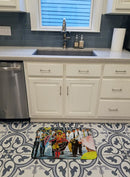 Dancing in the Streets Mardi Gras Memory Foam Kitchen Mat Machine Washable Anti-Fatigue Cushion Comfort Bath or Kitchen Rug