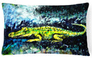 Sneaky Alligator Decorative Throw Pillow 12x16 Indoor Outdoor Accent Cushion, Fabric Cover with Insert for Sofa, Bed, Porch & Living Room