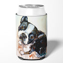 Boston Terrier Jake The Look Can or Bottle Hugger Cooler Sleeve for Standard 12 oz Cans, Insulated Foam Beer & Soda Can Hugger Reusable