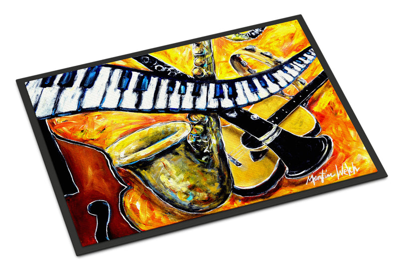 All That Jazz Doormat - 18x27 Decorative Floor Mat – Indoor/Outdoor Rug with Artistic Flair MW1267MAT