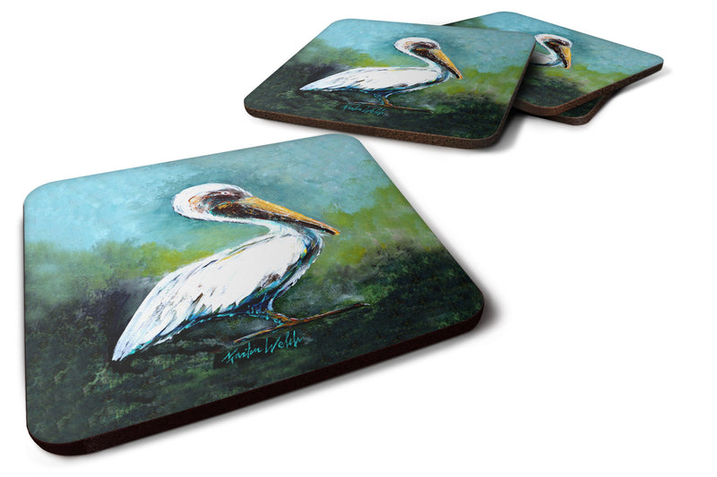 Blue Stand White Pelican Foam Coaster  MW1309FC