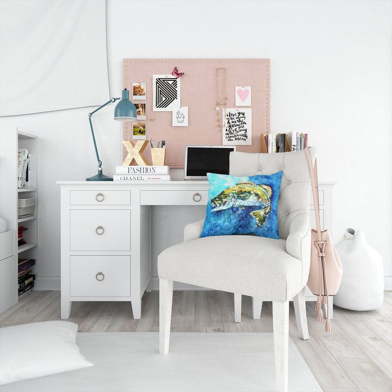 Bobby Bass Throw Pillow - 14x14 Decorative Pillow – Art for Your Home & Patio MW1310PW1414