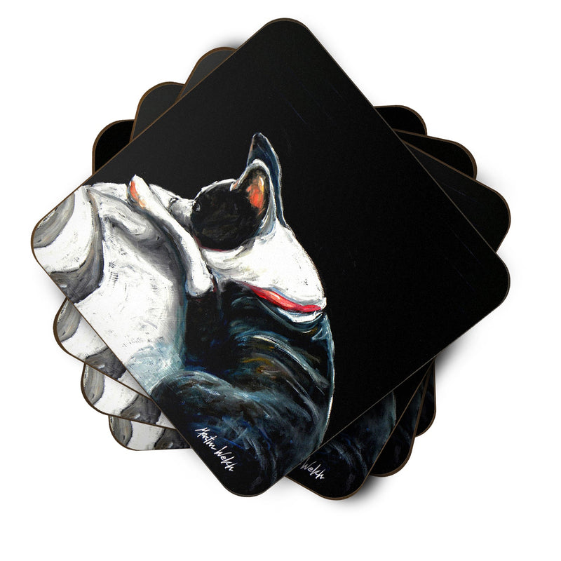 Boston Terrier Spot in the Sun Foam Coaster Set of 4 MW1315FC