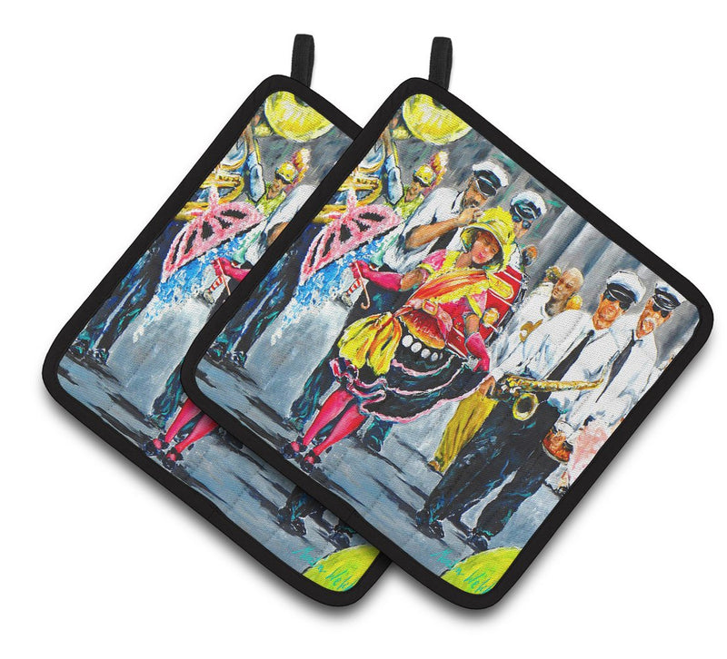 Mardi Gras Dancin' in the Street Pair of Pot Holders MW1324PTHD