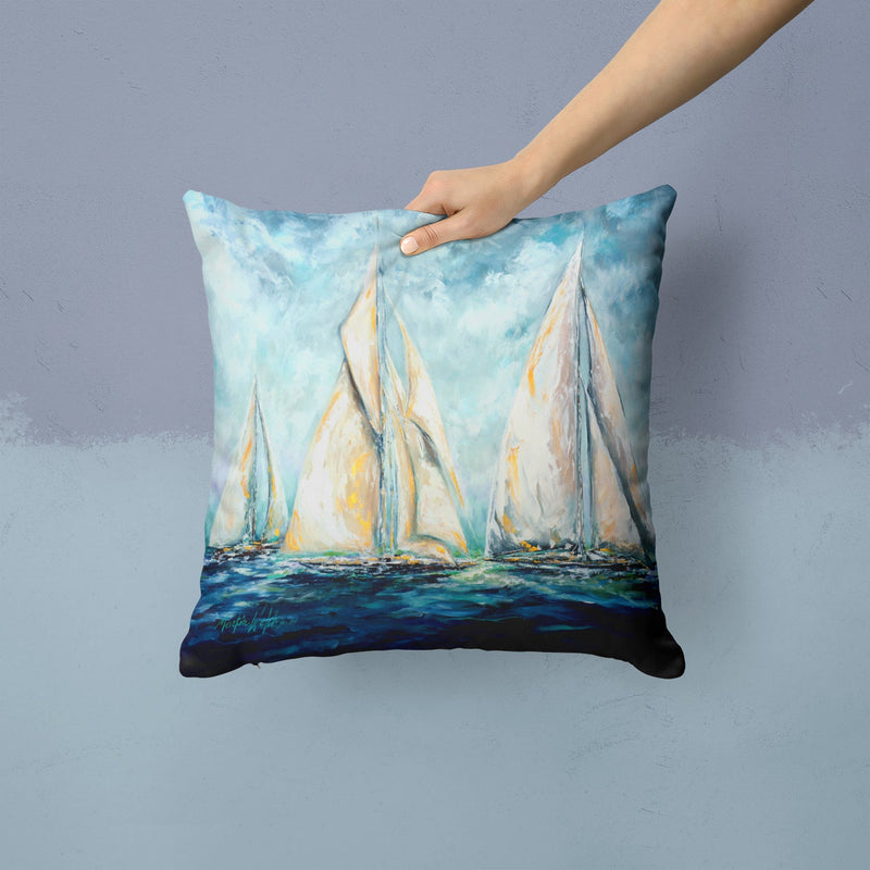 Sailboats Last Mile Throw Pillow - 14x14 Decorative Pillow – Art for Your Home & Patio MW1355PW1414