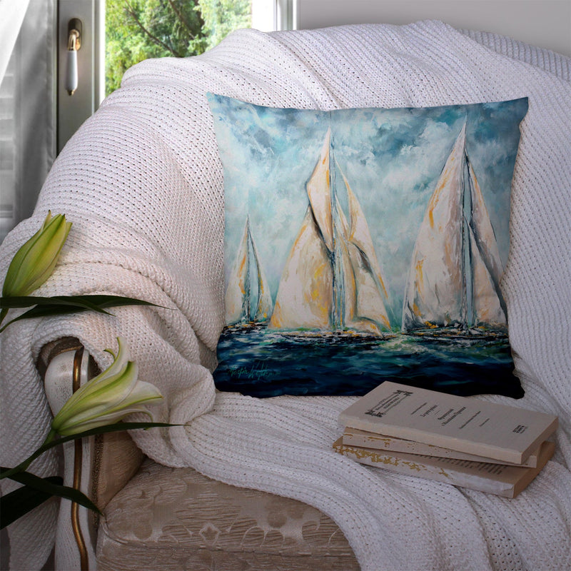 Sailboats Last Mile Throw Pillow - 14x14 Decorative Pillow – Art for Your Home & Patio MW1355PW1414