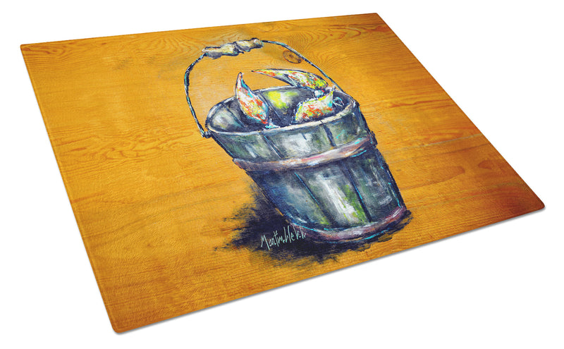 A Crab Bucket Glass Cutting Board