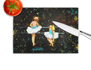 At Practice Ballet Cutting Board Tempered Glass Kitchen Cutting Surface, Heat Resistant Chopping, Non-Slip Feet, Food Prep & Serving