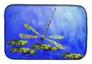 Blue Dragonfly Dish Drying Mat – Absorbent, Artistic Kitchen Essentials