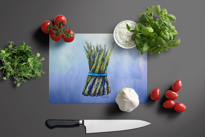 Fresh Bunch Asparagus Glass Cutting Boards – Durable, Decorative Kitchen Art