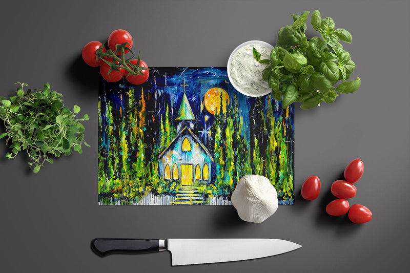 Rock of Ages Church Glass Cutting Boards – Durable, Decorative Kitchen Art