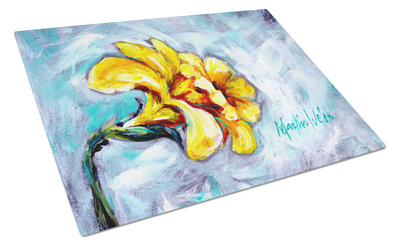 Yellow Daffy Daffodils Glass Cutting Board