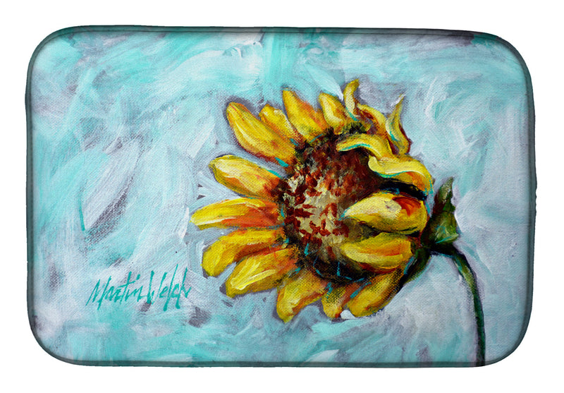 Yellow Sun Sunflowers Dish Drying Mat