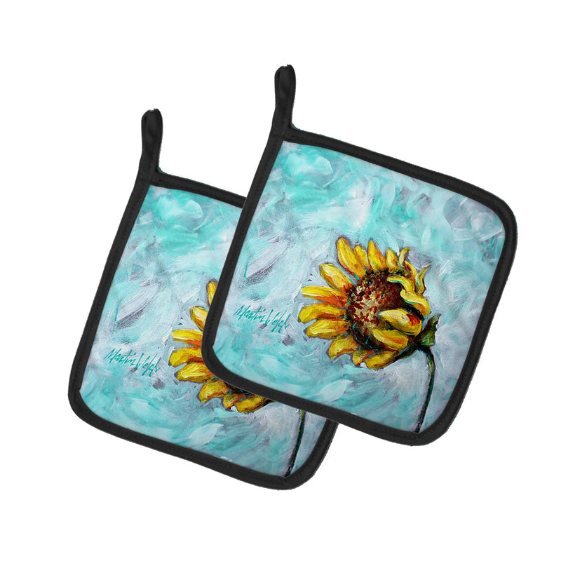 Yellow Sun Sunflowers Pair of Pot Holders