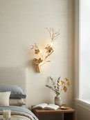 Maple Leaf Brass Biophilic Wall Sconce