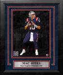 Mac Jones Blackout Action New England Patriots 8" x 10" Framed Football Photo by Dynasty Sports & Framing