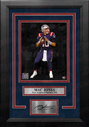 Mac Jones Blackout Action New England Patriots 8" x 10" Framed Football Photo with Engraved Autograph
