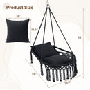 Macrame Swing Chair Hammock Chair with 2 Removable Cushions by DirectDeals
