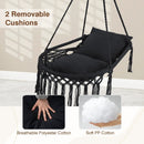 Macrame Swing Chair Hammock Chair with 2 Removable Cushions by LJGDeals