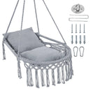 Macrame Swing Chair Hammock Chair with 2 Removable Cushions by LJGDeals