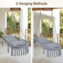 Macrame Swing Chair Hammock Chair with 2 Removable Cushions by LJGDeals