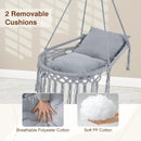 Macrame Swing Chair Hammock Chair with 2 Removable Cushions by LJGDeals