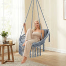 Macrame Swing Chair Hammock Chair with 2 Removable Cushions by DirectDeals