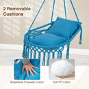 Macrame Swing Chair Hammock Chair with 2 Removable Cushions by LJGDeals