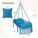 Macrame Swing Chair Hammock Chair with 2 Removable Cushions by LJGDeals