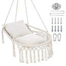 Macrame Swing Chair Hammock Chair with 2 Removable Cushions by LJGDeals