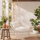 Macrame Swing Chair Hammock Chair with 2 Removable Cushions by LJGDeals
