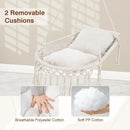 Macrame Swing Chair Hammock Chair with 2 Removable Cushions by LJGDeals