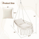 Macrame Swing Chair Hammock Chair with 2 Removable Cushions by LJGDeals