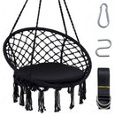 Macrame Swing Chair Hammock Chair with Round Seat Cushion by DirectDeals