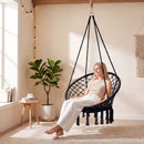 Macrame Swing Chair Hammock Chair with Round Seat Cushion by LJGDeals