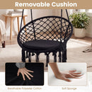 Macrame Swing Chair Hammock Chair with Round Seat Cushion by LJGDeals