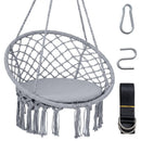 Macrame Swing Chair Hammock Chair with Round Seat Cushion by DirectDeals