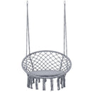 Macrame Swing Chair Hammock Chair with Round Seat Cushion by DirectDeals