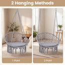 Macrame Swing Chair Hammock Chair with Round Seat Cushion by LJGDeals