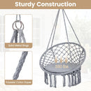 Macrame Swing Chair Hammock Chair with Round Seat Cushion by LJGDeals