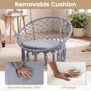 Macrame Swing Chair Hammock Chair with Round Seat Cushion by LJGDeals