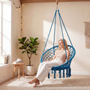 Macrame Swing Chair Hammock Chair with Round Seat Cushion by LJGDeals
