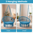 Macrame Swing Chair Hammock Chair with Round Seat Cushion by LJGDeals
