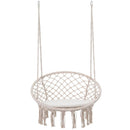 Macrame Swing Chair Hammock Chair with Round Seat Cushion by DirectDeals