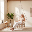 Macrame Swing Chair Hammock Chair with Round Seat Cushion by LJGDeals