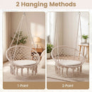 Macrame Swing Chair Hammock Chair with Round Seat Cushion by DirectDeals