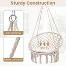 Macrame Swing Chair Hammock Chair with Round Seat Cushion by LJGDeals