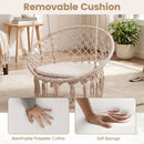 Macrame Swing Chair Hammock Chair with Round Seat Cushion by LJGDeals