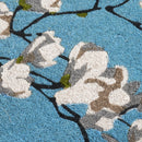 Magnolia Branch - Blue Coir Doormat